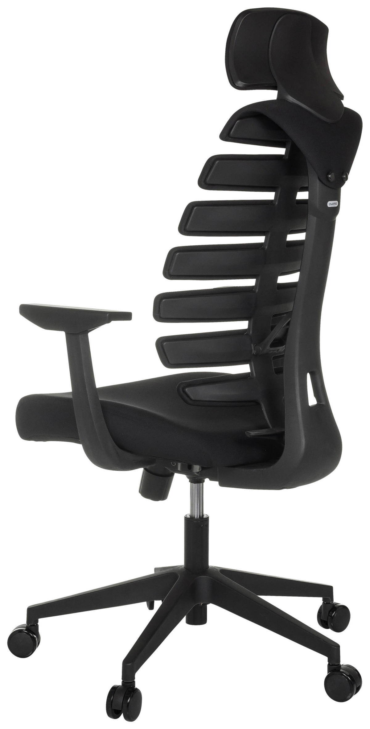 OTOČNÁ ŽIDLE, plochá tkanina,  - černá, Moderní, textil/plast (64/120 - 130/62cm) - MID.YOU