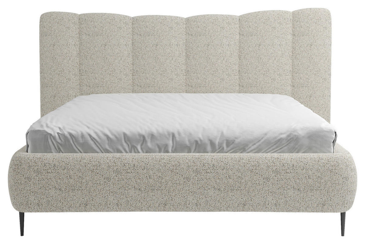 POLSTERBETT gepolstertes Kopfteil, Lattenrost, Bettkasten 160/200 cm  in Naturfarben  - Naturfarben, MODERN, Holz/Textil (160/200cm) - MID.YOU