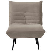 SESSEL Samt Taupe    - Taupe/Schwarz, MODERN, Textil/Metall (75/92/87cm) - MID.YOU