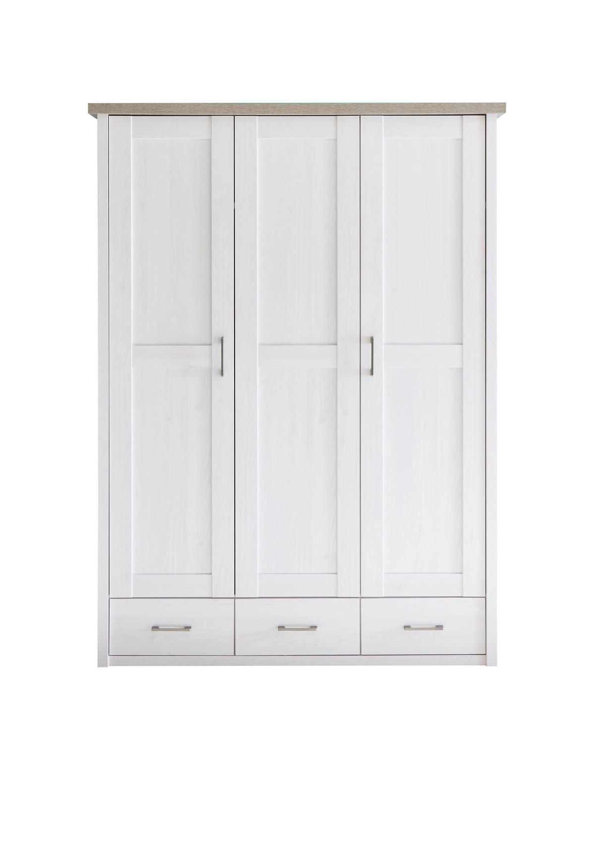 BABYKLEIDERSCHRANK Luca / Corner Weiß, Eichefarben  - Eichefarben/Anthrazit, Basics, Holzwerkstoff/Metall (148/201/62cm)
