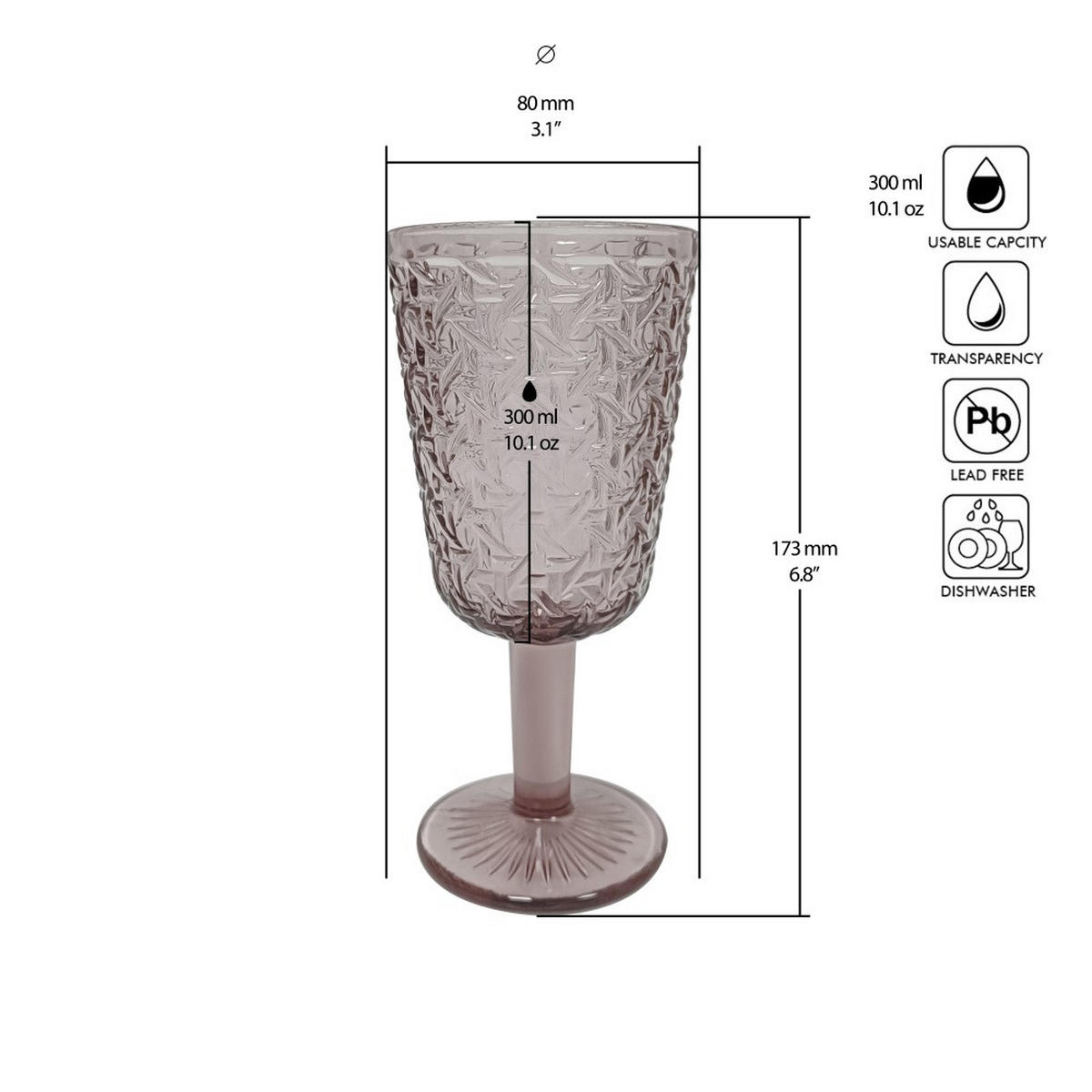 VINGLAS 300 ml  - röd, Trend, glas (8/17,3cm) - Novel