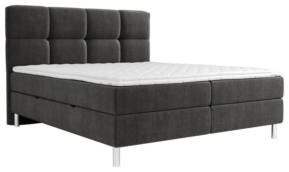 BOXBETT 180/200 cm  in Anthrazit  - Chromfarben/Anthrazit, MODERN, Holz/Holzwerkstoff (180/200cm) - Esposa