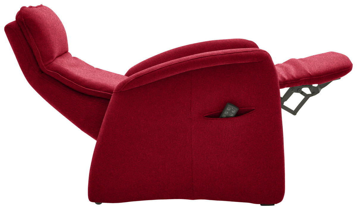 FERNSEHSESSEL in Chenille Rot  - Rot, Konventionell, Textil (79/114/87-176cm) - Valdera