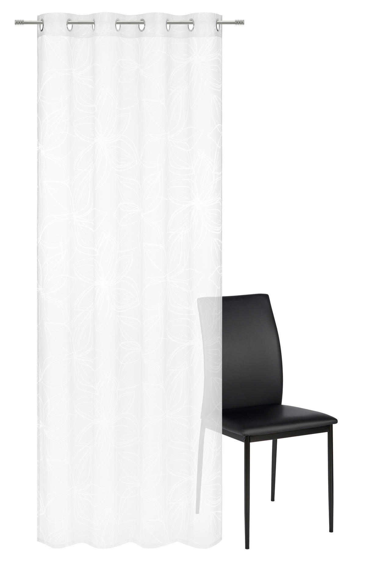 ÖSENSCHAL YVES halbtransparent 140/245 cm   - Weiß Hochglanz, KONVENTIONELL, Textil (140/245cm) - Esposa