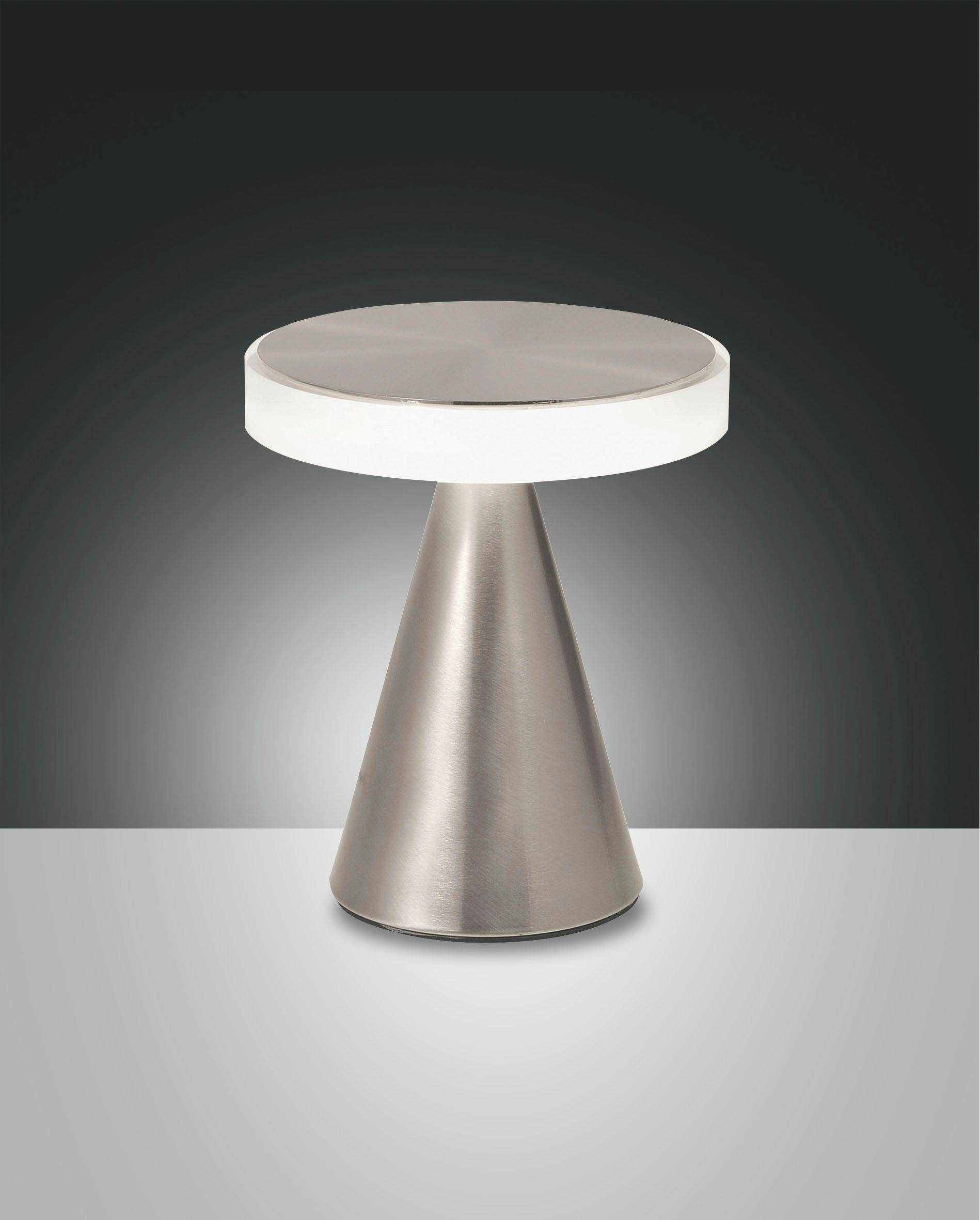LED-TISCHLEUCHTE Neutra 17/20 cm   - Weiß/Nickelfarben, Basics, Kunststoff/Metall (17/20cm) - Fabas Luce