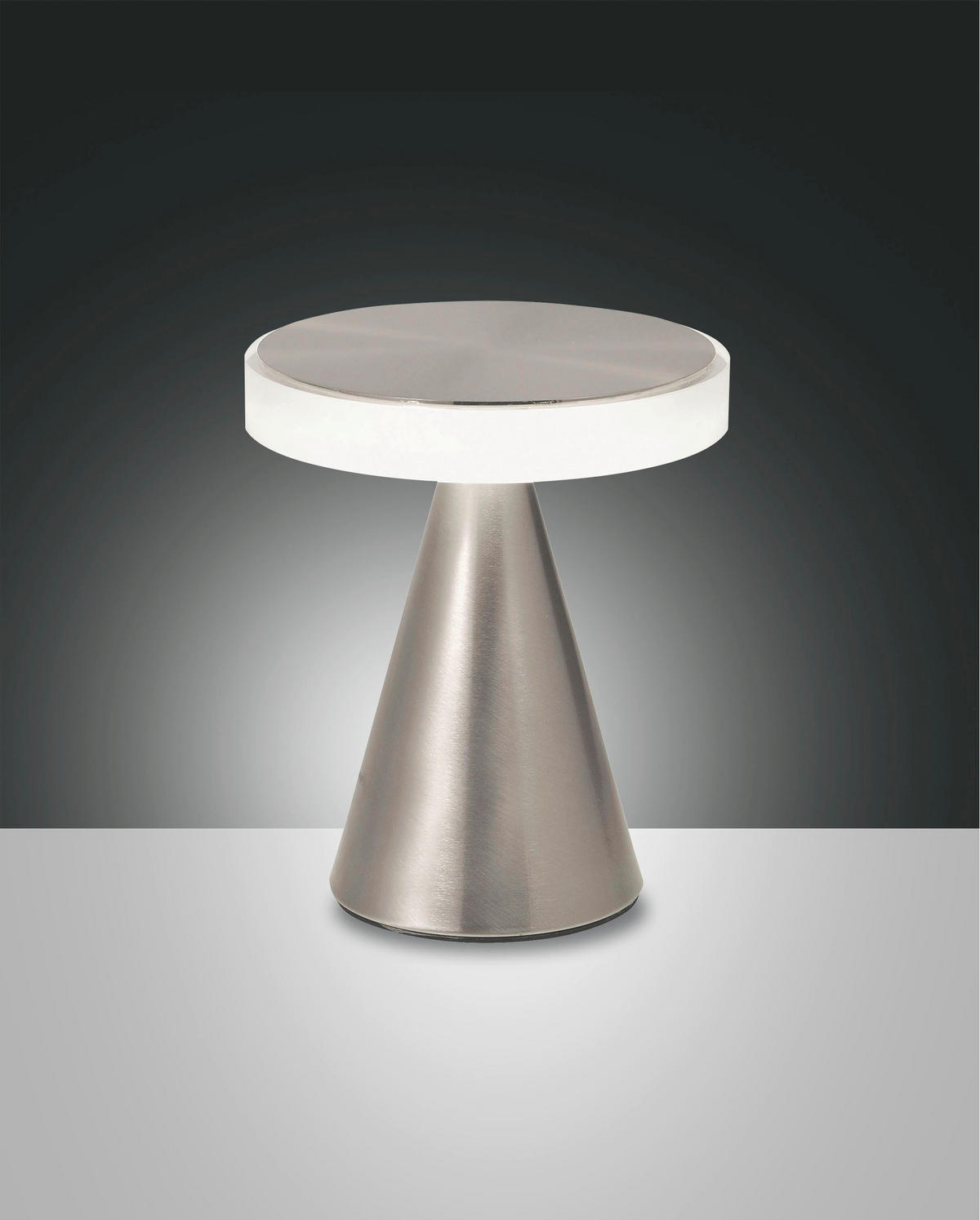 LED-TISCHLEUCHTE Neutra 17/20 cm   - Weiß/Nickelfarben, Basics, Kunststoff/Metall (17/20cm) - Fabas Luce