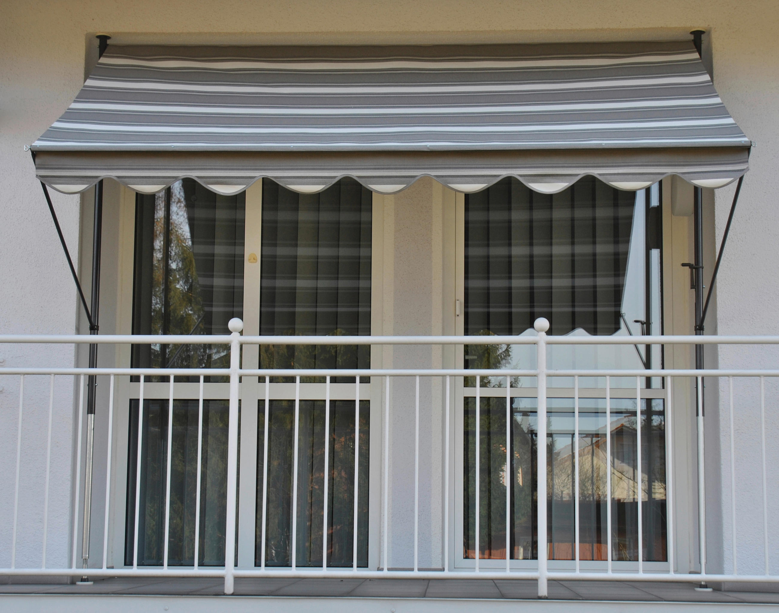 KLEMMMARKISE - Creme/Schwarz, Basics, Textil/Metall (300/225-275/150cm) - Boxxx