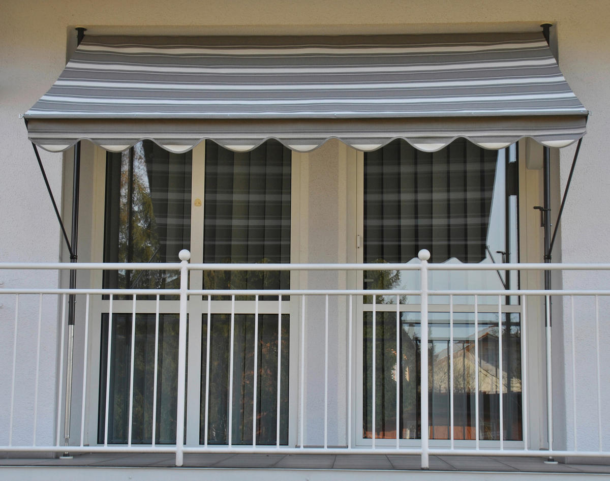 KLEMMMARKISE - Creme/Schwarz, Basics, Textil/Metall (350/225-275/150cm) - Boxxx