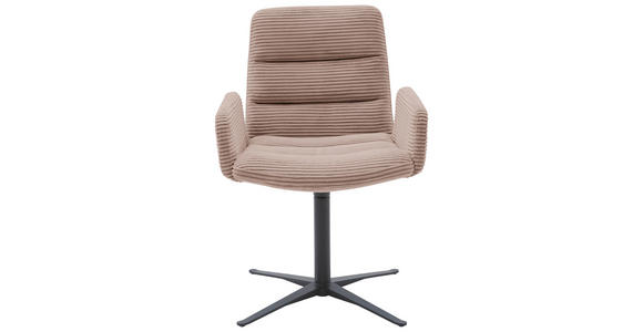 ARMLEHNSTUHL  in Cord  - Taupe/Schwarz, Design, Textil/Metall (61/88/66cm) - Dieter Knoll