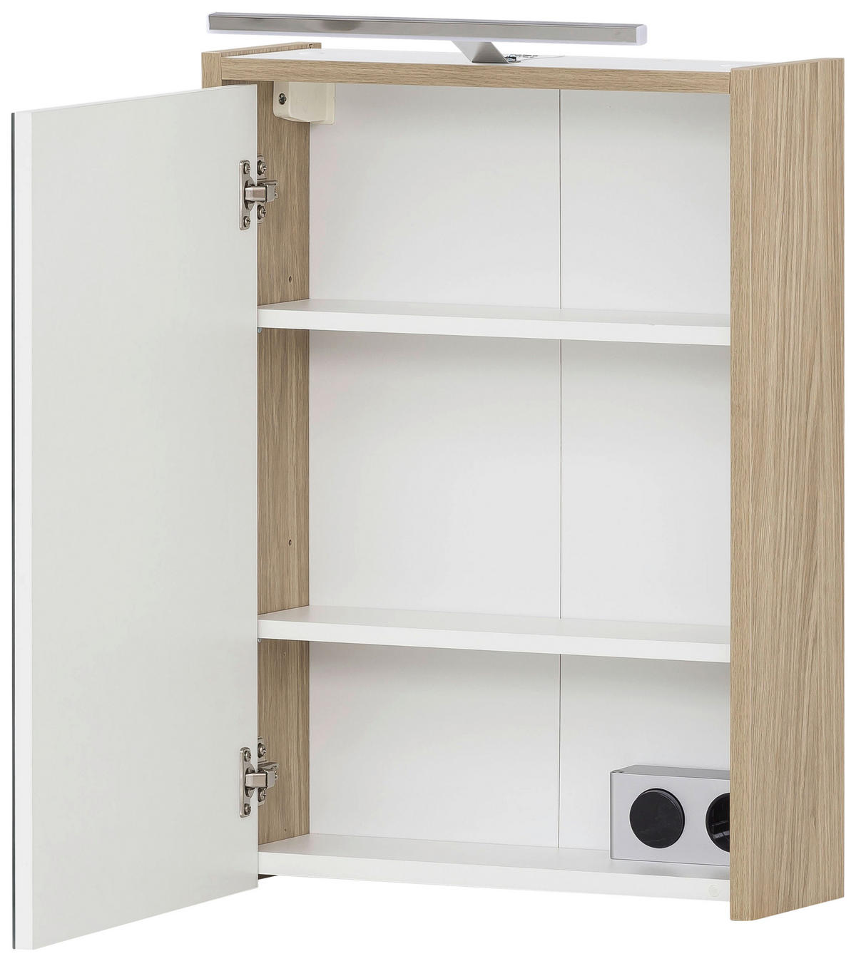 SPIEGELSCHRANK 43,5/64/16 cm  - Eichefarben, MODERN, Glas/Holzwerkstoff (43,5/64/16cm) - MID.YOU