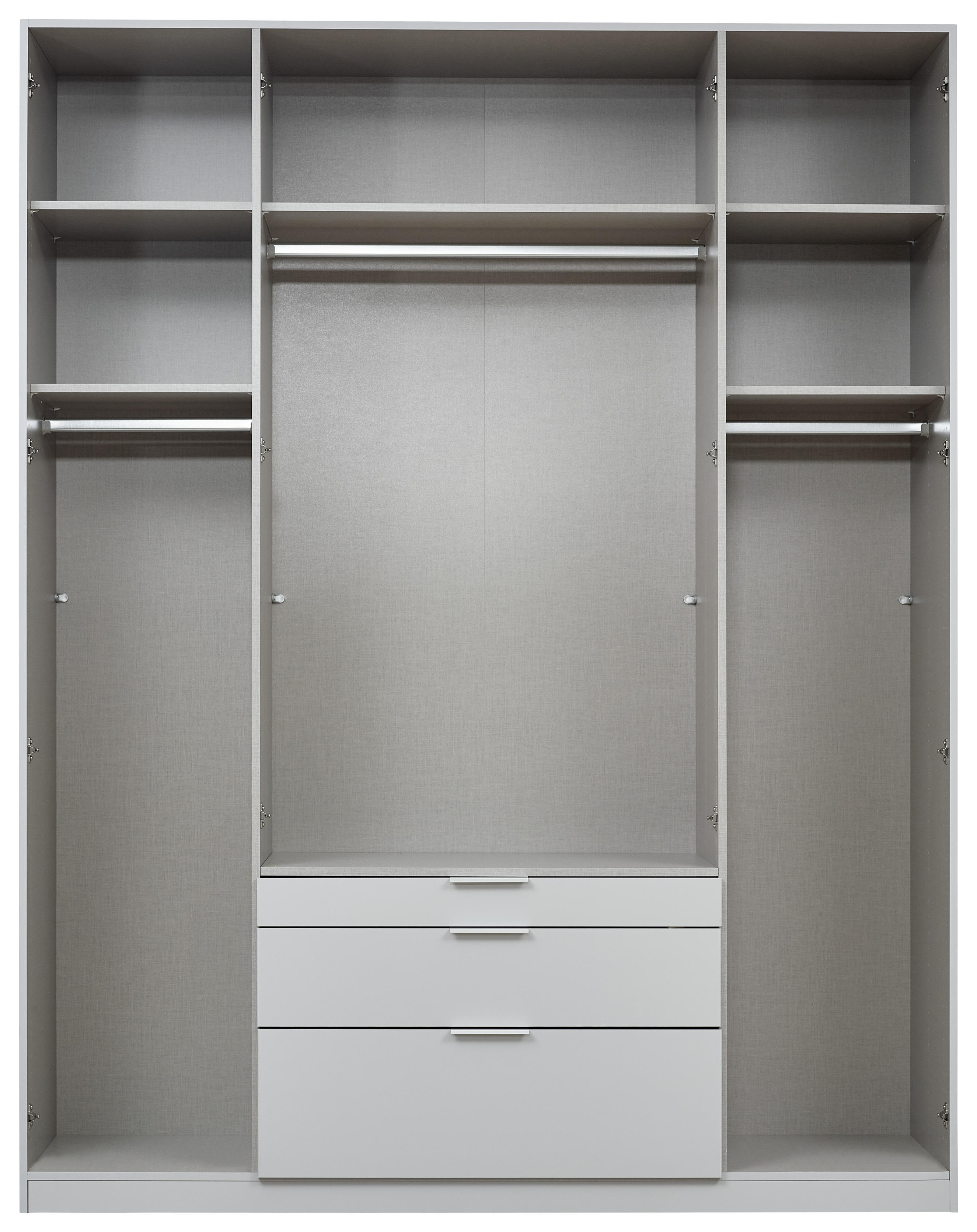 GARDEROB grå  - alufärgad/grå, Modern, träbaserade material (181/229/54cm) - Rauch Möbel