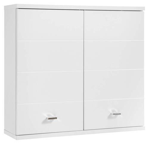 HÄNGESCHRANK - Weiß Hochglanz/Silberfarben, Basics, Holzwerkstoff/Kunststoff (76/71/23cm) - Livetastic