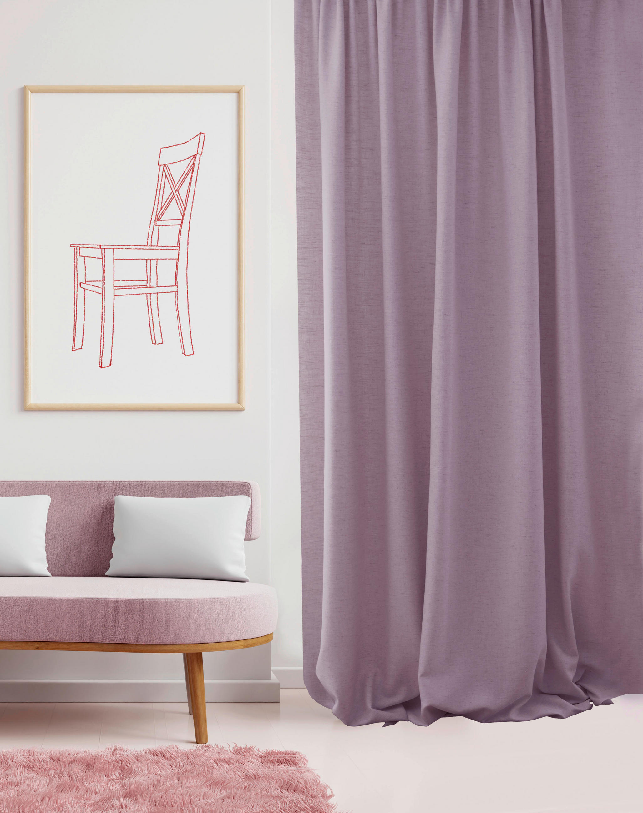 VORHANGSTOFF per lfm blickdicht  - Violett, Basics, Textil (148cm) - Esposa
