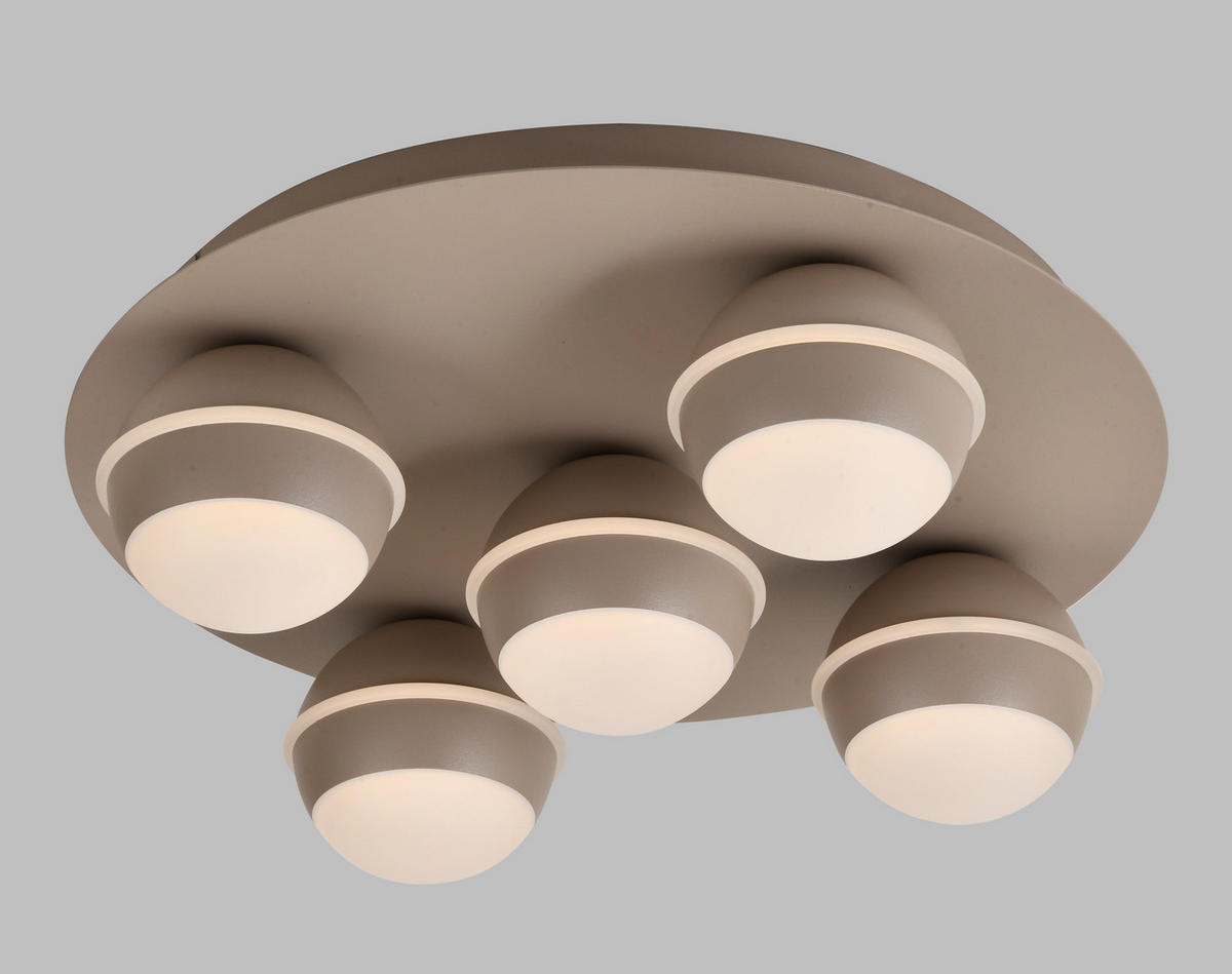 LED-DECKENLEUCHTE Biarritz 40/40/14 cm  - Sandfarben, Design, Kunststoff/Metall (40/40/14cm)