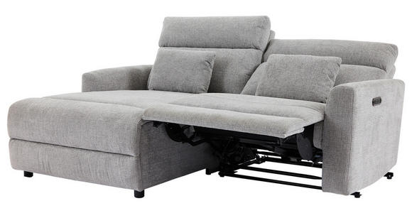 ECKSOFA  in Webstoff Grau  101/212 cm  - Schwarz/Grau, Design, Kunststoff/Textil (101/212cm) - Carryhome