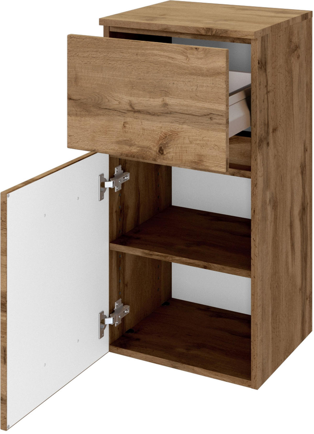 UNTERSCHRANK 40/79/35 cm   - Silberfarben/Eiche Wotan, Natur, Holzwerkstoff/Kunststoff (40/79/35cm) - Held