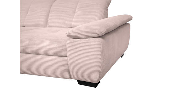 ECKSOFA in Cord Hellrosa 242/313 cm - Hellrosa/Schwarz, Design, Textil/Metall (242/313cm) - Xora