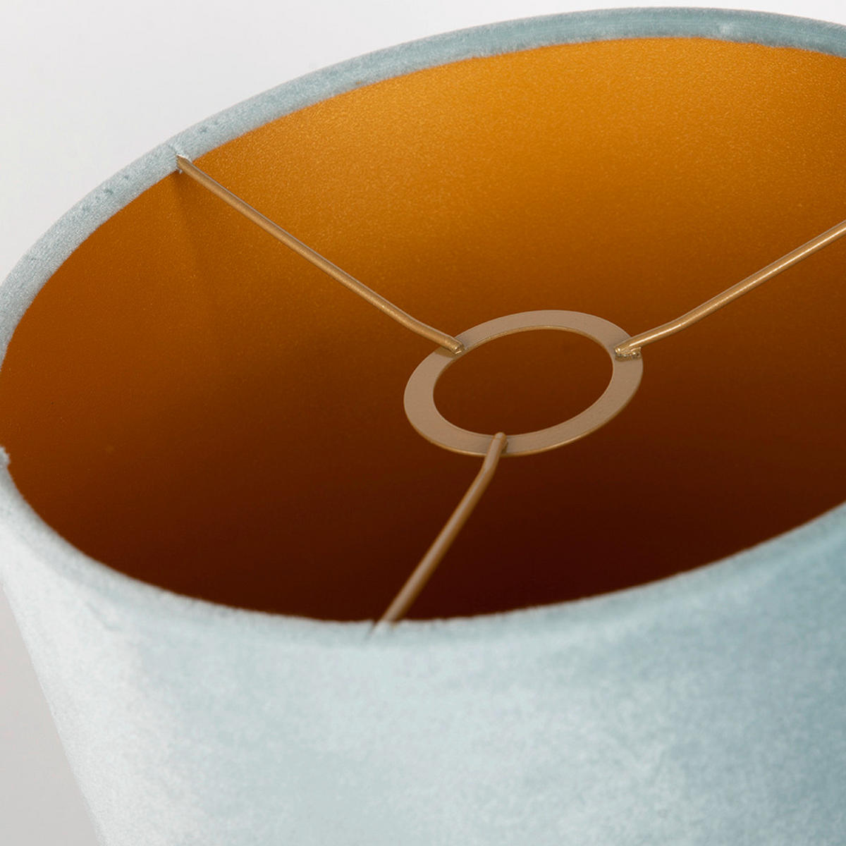 LEUCHTENSCHIRM Velour 25/23 cm  - Hellblau, Basics, Textil/Metall (25/23cm)