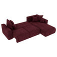 ECKSOFA in Samt Bordeaux  - Chromfarben/Bordeaux, KONVENTIONELL, Kunststoff/Textil (293/195cm) - Carryhome