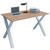 SCHREIBTISCH 140/80/76 cm  in Weiß, Sonoma Eiche  - Weiß/Sonoma Eiche, MODERN, Holzwerkstoff/Metall (140/80/76cm) - MID.YOU