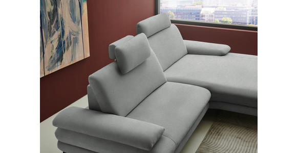 ECKSOFA  in Chenille, Flachgewebe Grau  284/180 cm  - Schwarz/Grau, Design, Textil/Metall (284/180cm) - Dieter Knoll