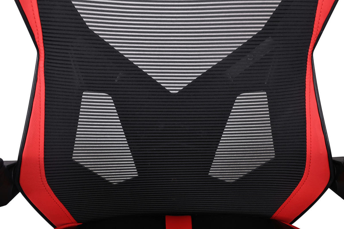 GAMINGSTUHL  in Lederlook, Netzbespannung Rot, Schwarz  - Rot/Schwarz, MODERN, Kunststoff/Textil (59/107-117/58cm) - Carryhome