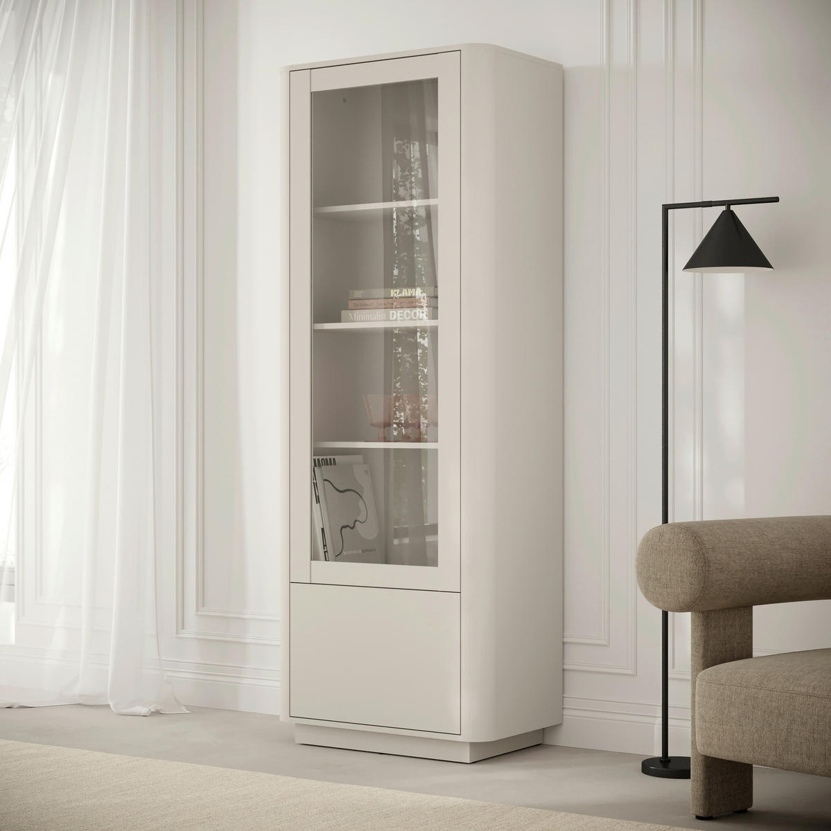 VITRINE  in Kaschmir  - Kaschmir, Design, Holzwerkstoff (200,5/67/40cm) - MID.YOU