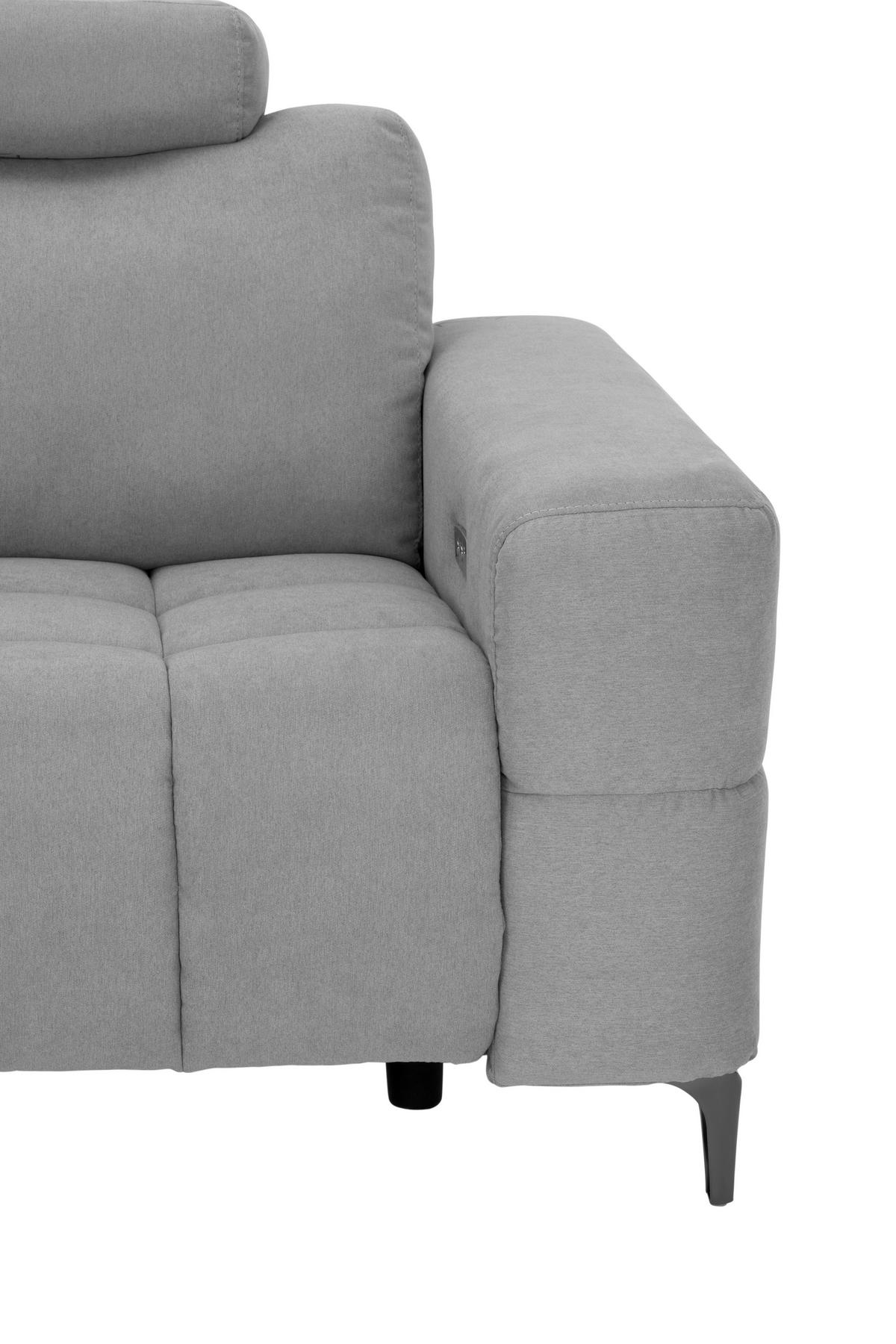 ECKSOFA in Mikrofaser Hellgrau  - Silberfarben/Hellgrau, Design, Textil/Metall (161/242cm) - Livetastic