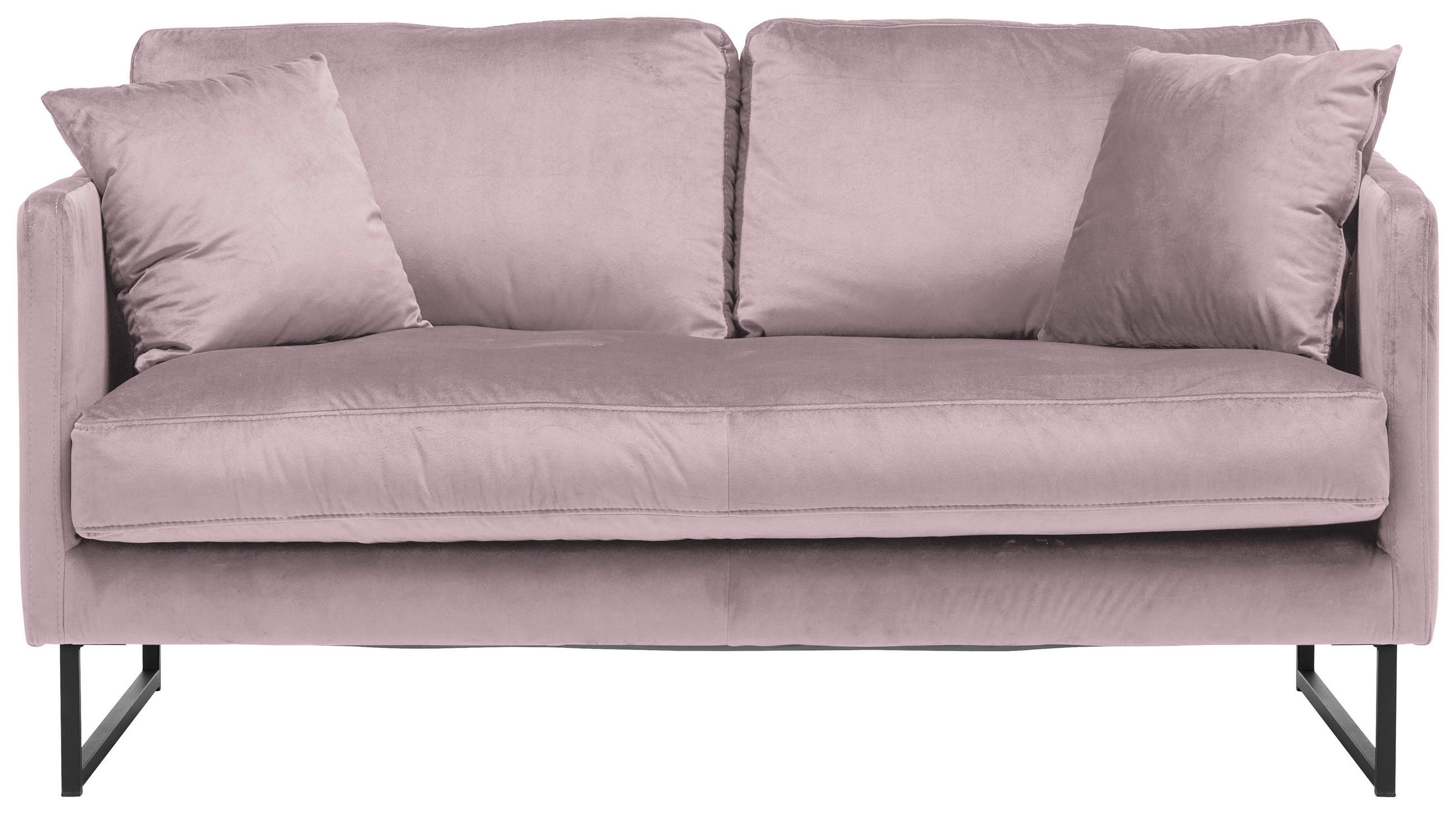 2-SITZER-SOFA Samt Flieder  - Flieder/Schwarz, Design, Textil/Metall (150/78/84cm) - Carryhome