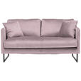 2-SITZER-SOFA in Samt Flieder  - Flieder/Schwarz, Design, Textil/Metall (150/78/84cm) - Carryhome