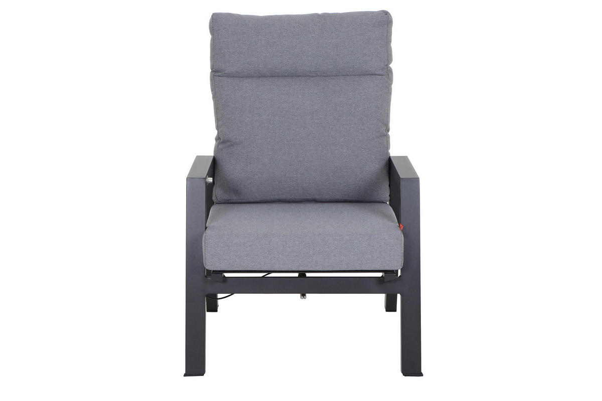 LOUNGESESSEL Anthrazit Aluminium  - Dunkelgrau/Anthrazit, Basics, Kunststoff/Textil (72,5/99/82,5cm) - Siena Garden