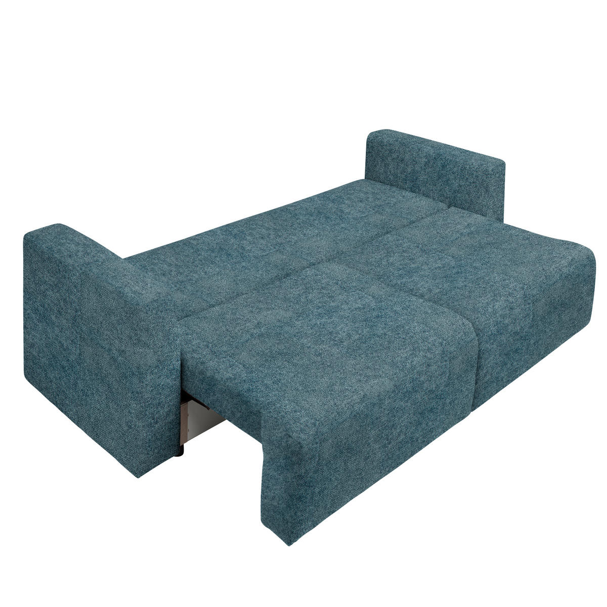 SCHLAFSOFA in Velours Pastellblau  - Pastellblau/Schwarz, Design, Kunststoff/Textil (250/92/105cm) - Carryhome