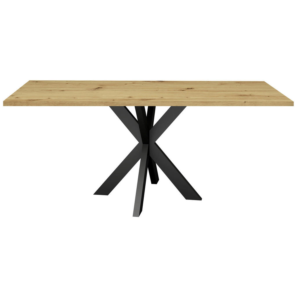 Thumbnail - Livetastic Esstisch, Schwarz, Eiche, Metall, Holzwerkstoff, rechteckig, Drehkreuz, 90x78x140 cm, Esszimmer, Tische, Esst...