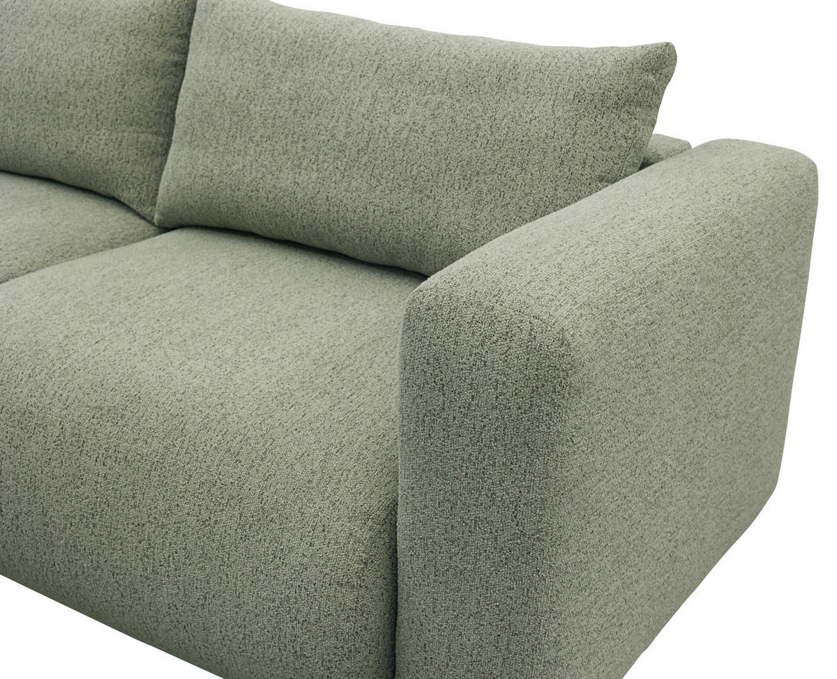 SCHLAFSOFA Flachgewebe Salbeigrün  inkl.  - Salbeigrün/Schwarz, MODERN, Kunststoff/Textil (248/94/109cm) - Carryhome