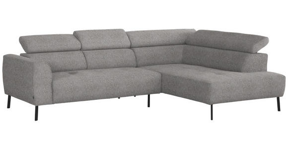 ECKSOFA in Webstoff Taupe 280/205 cm - Taupe/Schwarz, Design, Textil/Metall (280/205cm) - Xora