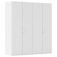 DREHTÜRENSCHRANK 201/223/60 cm,  in Weiß, 4 Tür(en)  - Weiß, Design, Holzwerkstoff/Kunststoff (201/223/60cm) - Novel