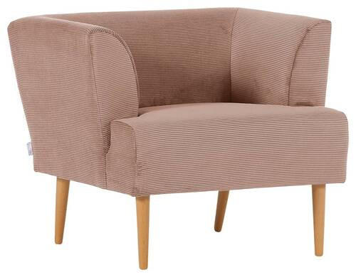 FÅTÖLJ i textil rosa  - bokfärgad/rosa, Design, trä/textil (85/71/80cm) - MID.YOU