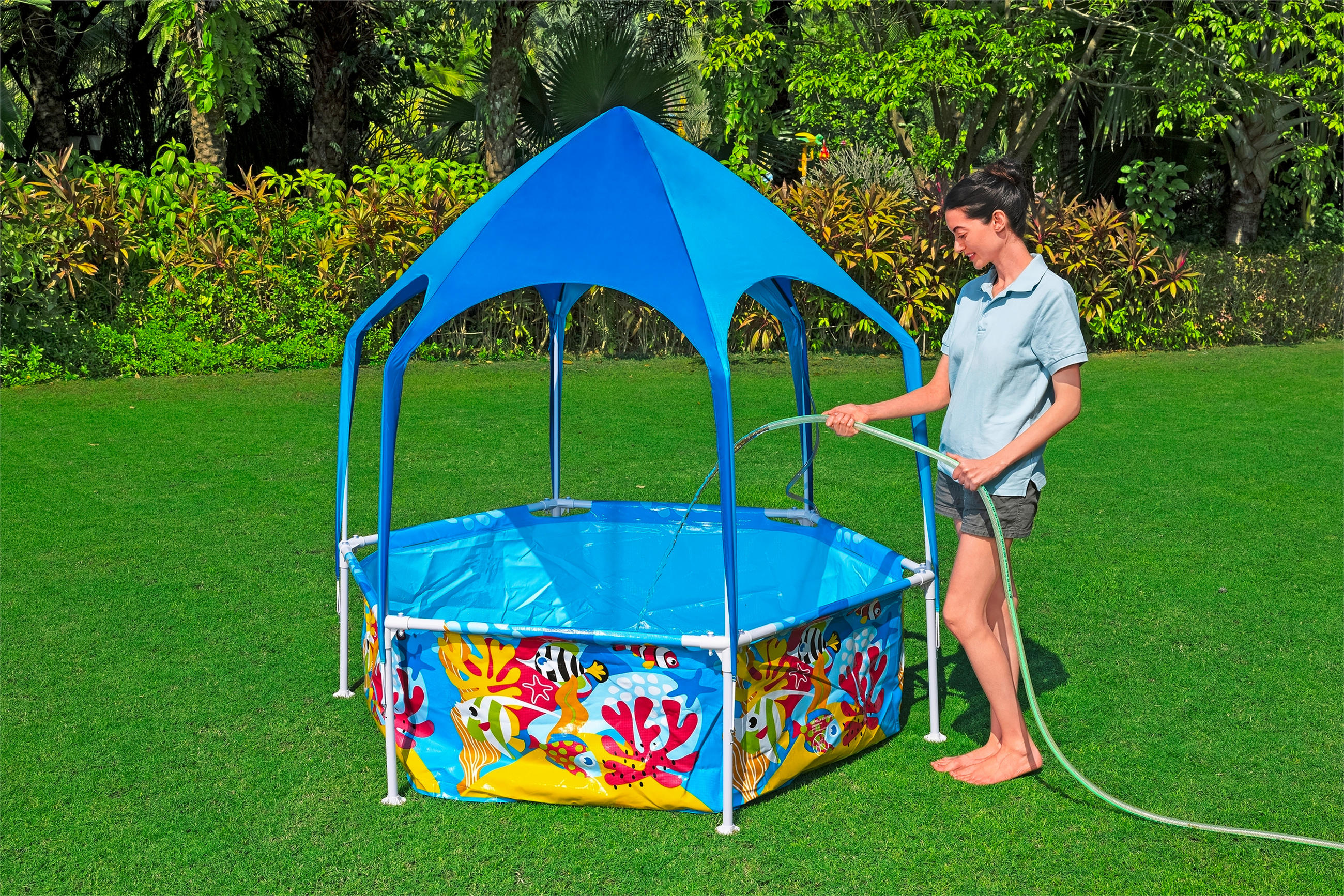 DĚTSKÝ BAZÉNEK 183/51 cm - vícebarevná, Basics, kov/plast (183/51cm) - Bestway