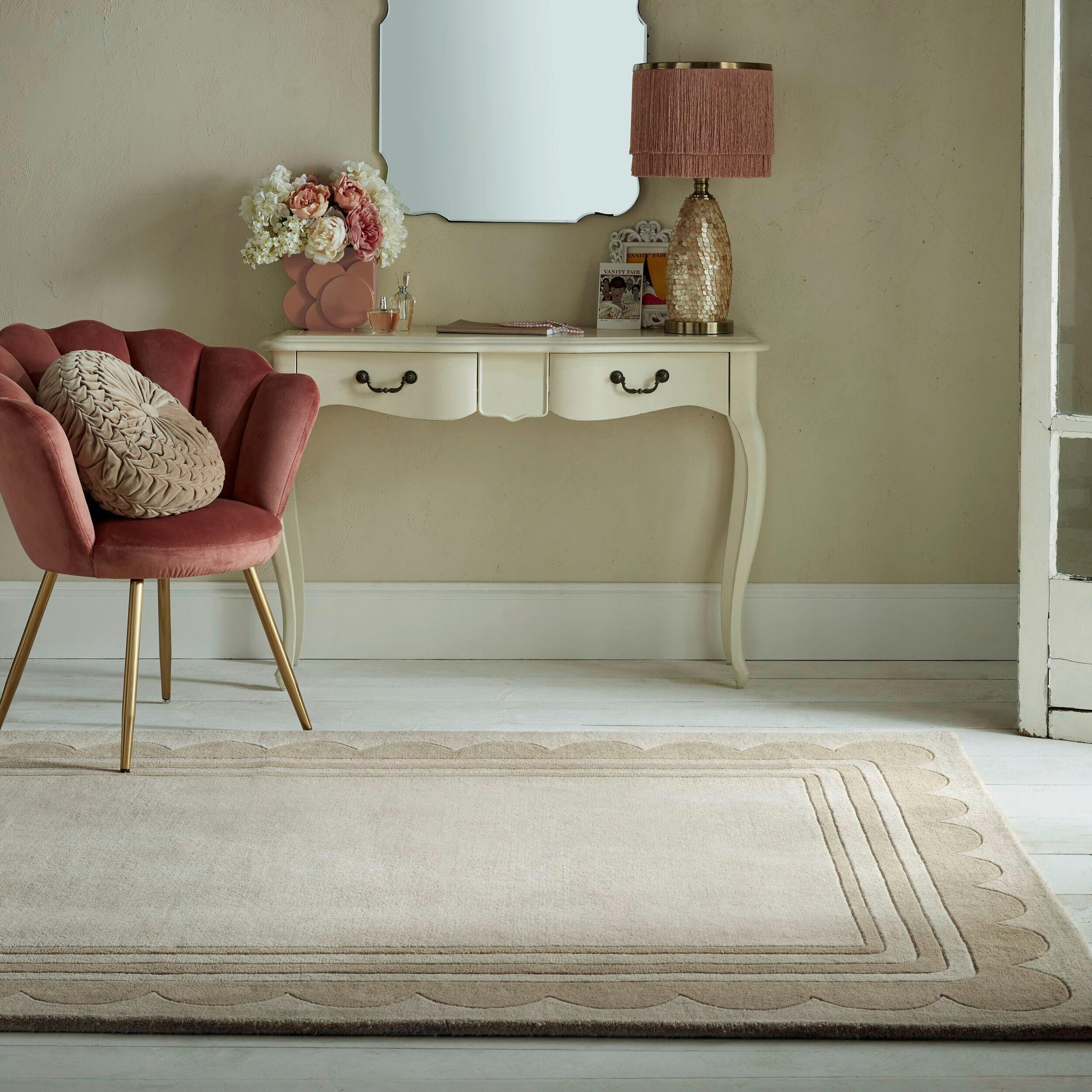 WOLLTEPPICH 120/170 cm Lois Scallop Beige  - Beige, Basics, Textil (120/170cm)