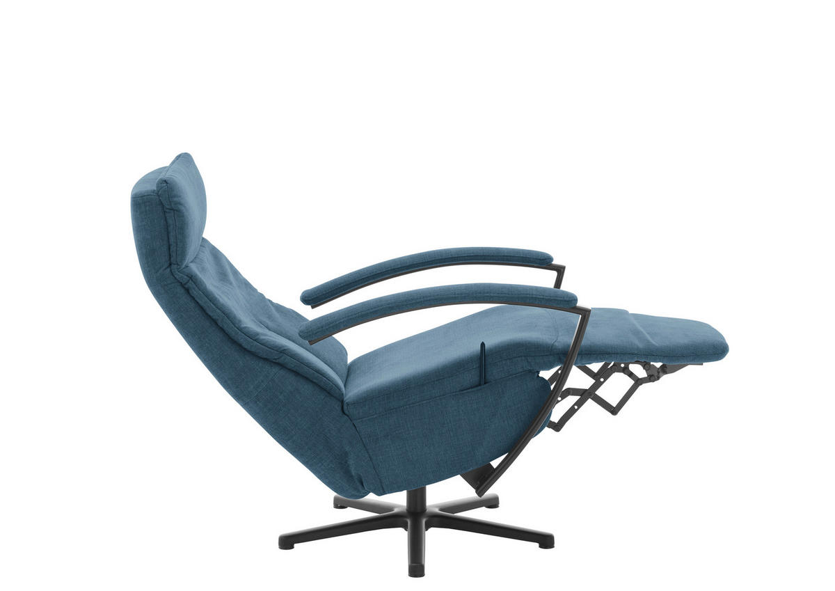 RELAXSESSEL in Textil Blau  - Blau/Schwarz, Design, Textil/Metall (76/110/83cm) - Beldomo Speed