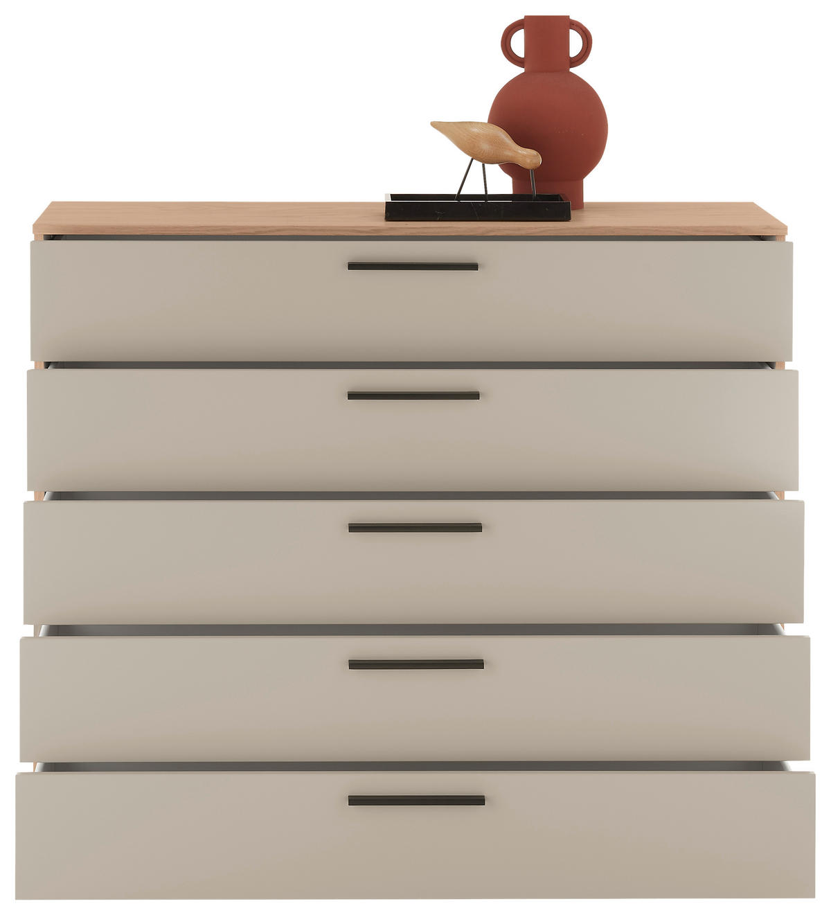 SIDEBOARD GAVELLO 120/102/46 cm 5 Schublade(n)  - Taupe/Eichefarben, Design, Holzwerkstoff/Metall (120/102/46cm) - Dieter Knoll