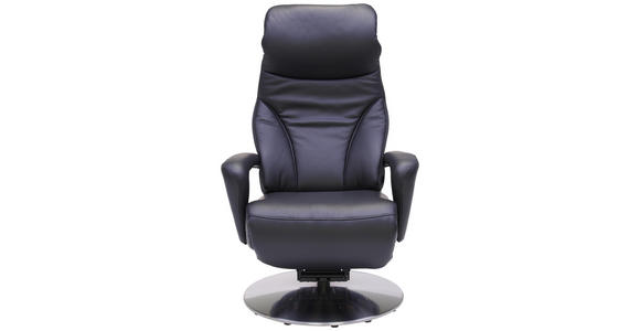 RELAXSESSEL in Leder Schwarz - Edelstahlfarben/Schwarz, Design, Leder/Metall (75/117/88cm) - Dieter Knoll