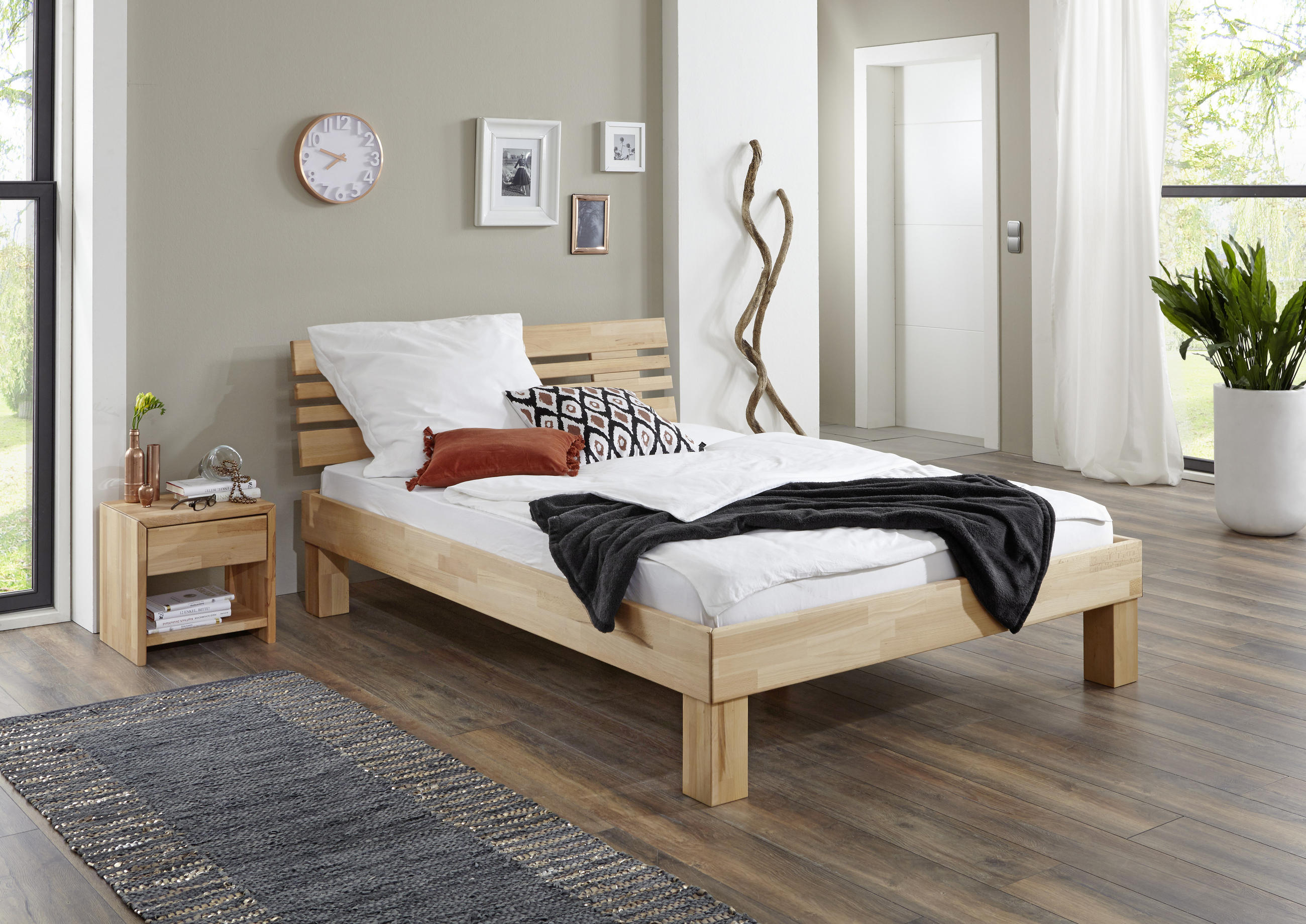 BETT 160/200 cm  in Kernbuche  - Kernbuche, KONVENTIONELL, Holz (160/200cm) - Boxxx