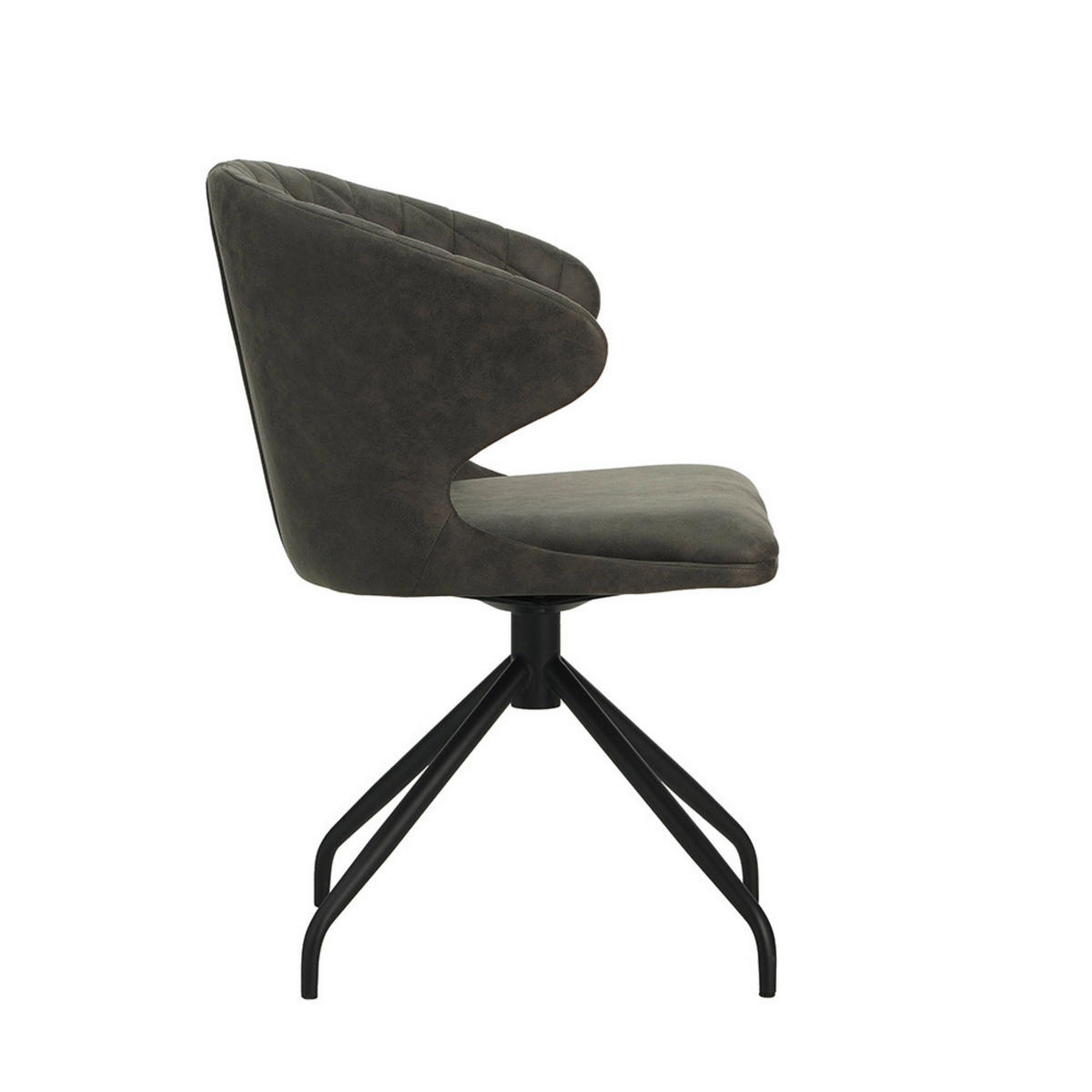 ŽIDLE S PODRUČKAMI, mikrovlákno, antracitová - černá/antracitová, Moderní, kov/textil (56/80/44cm) - MID.YOU