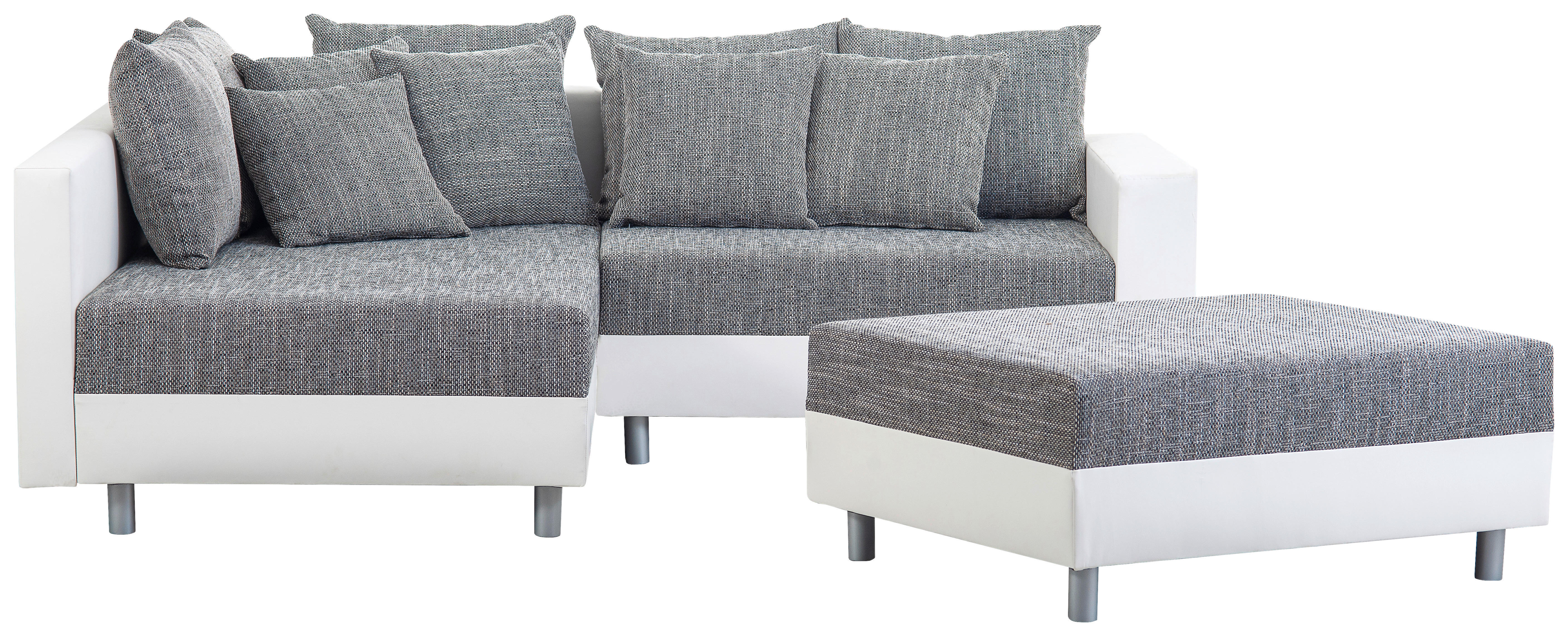 KUTNA GARNITURA tekstil  siva   - bijela/siva, Design, tekstil/plastika (185/215cm) - Livetastic