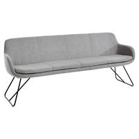 SITZBANK 200/87/65 cm Webstoff Taupe Metall  - Taupe/Schwarz, Design, Textil/Metall (200/87/65cm) - Musterring