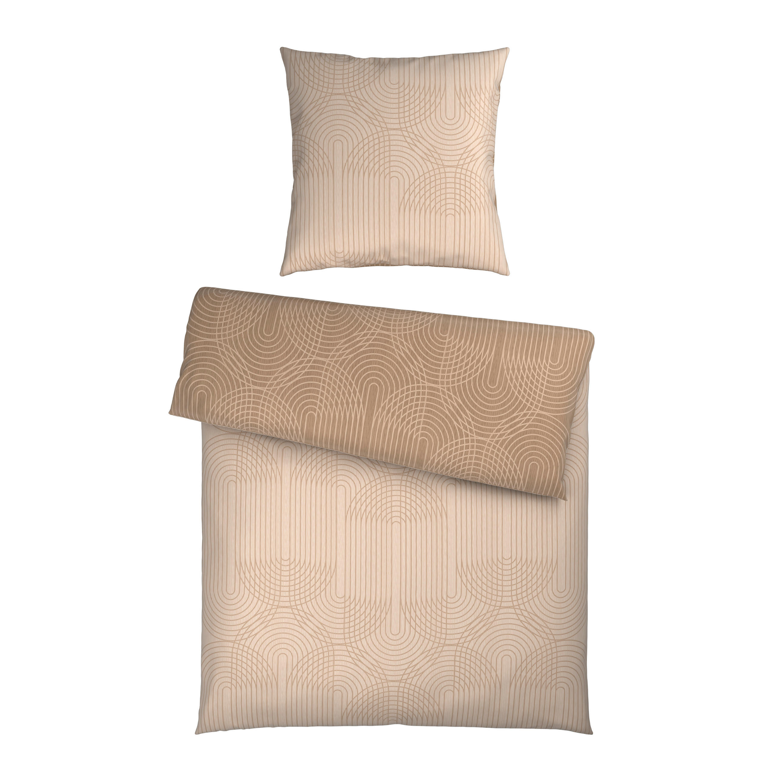 WENDEBETTWÄSCHE 5-teilig TANJA Satin 135/200 cm  - Beige, KONVENTIONELL, Textil (135/200cm) - Novel
