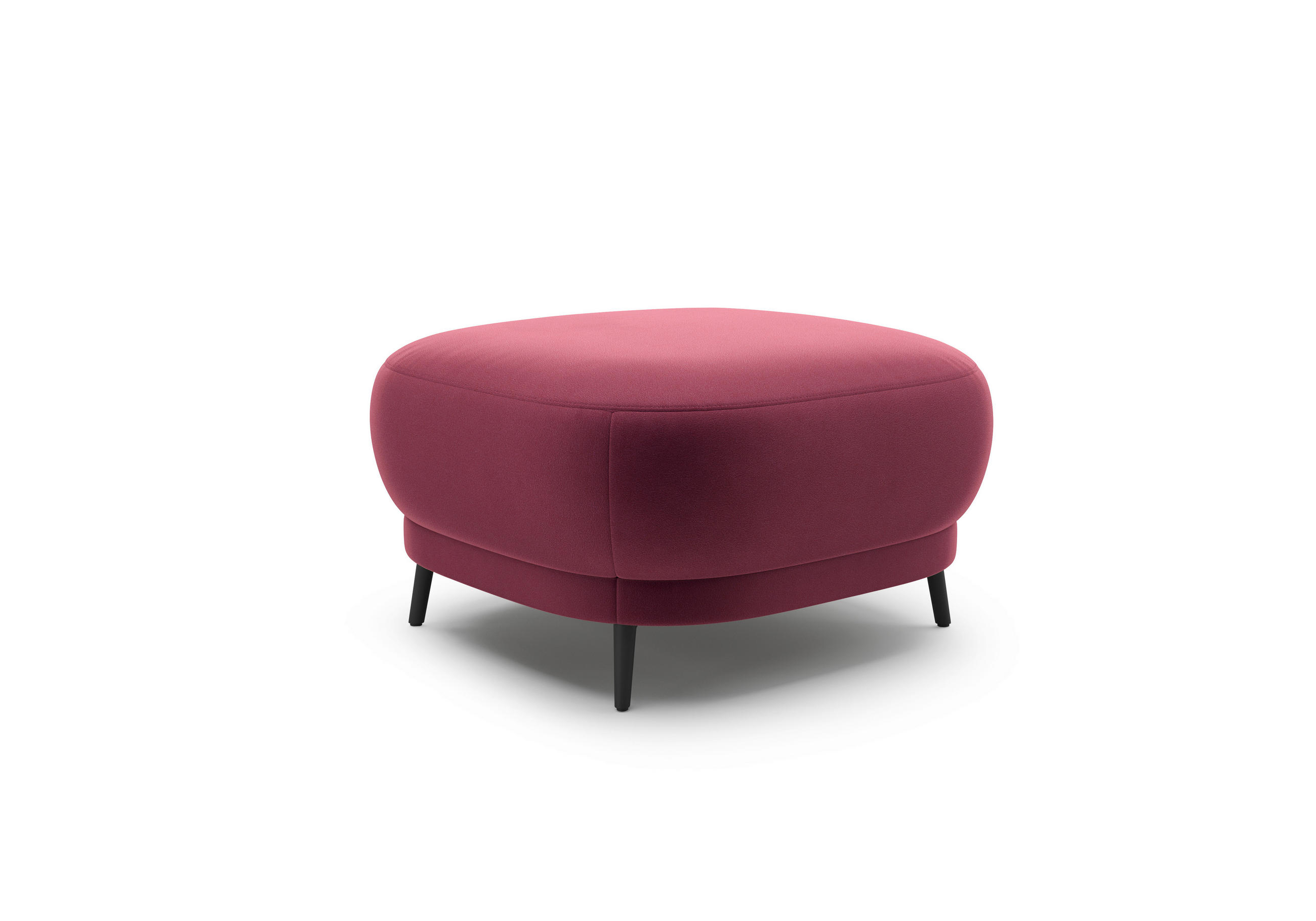 HOCKER in Textil Aubergine  - Aubergine/Schwarz, MODERN, Textil/Metall (90/49/90cm) - Sit & More