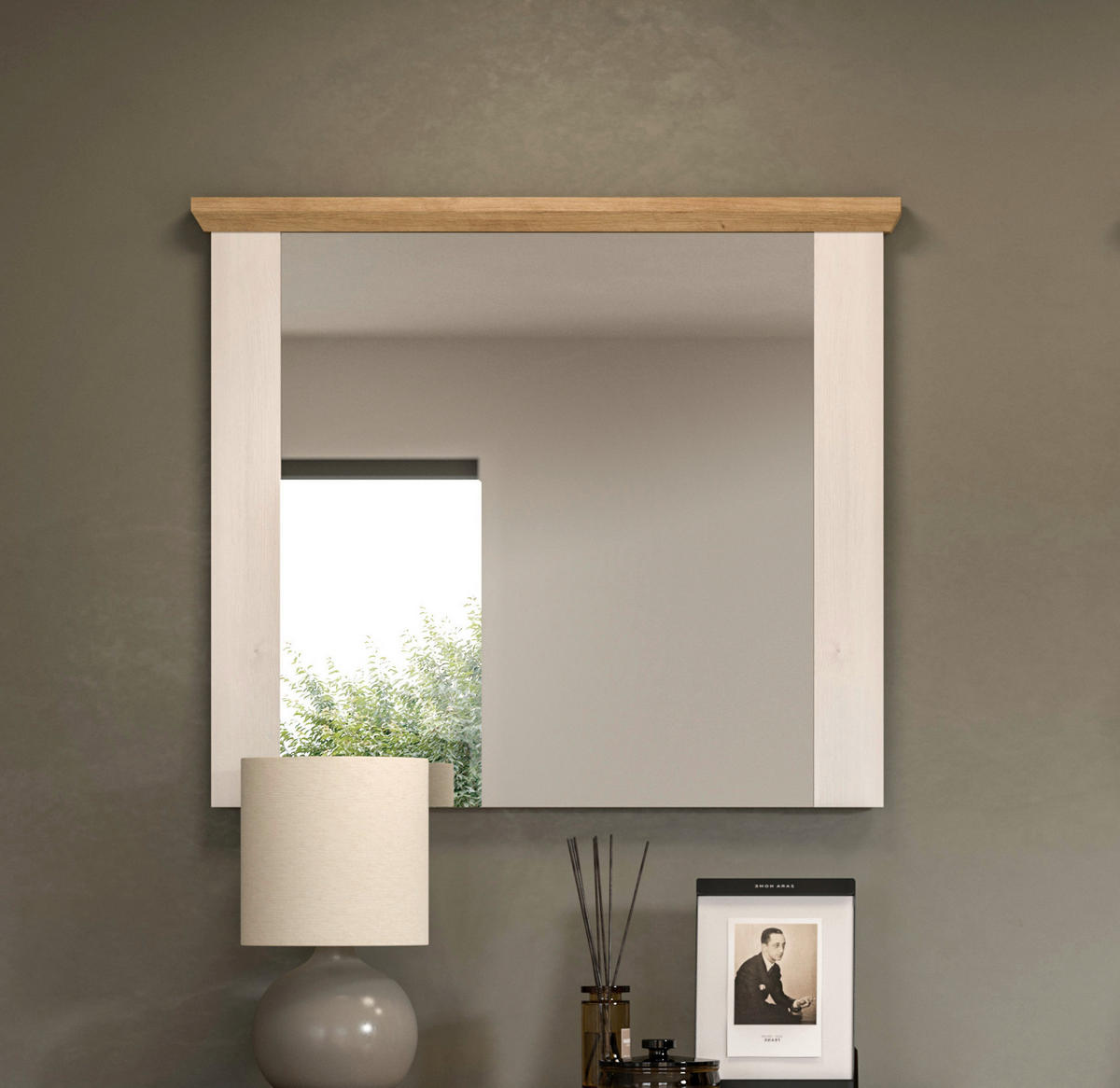 STENSKO OGLEDALO, 78/70/4 cm leseni material  - Konvencionalno, leseni material (78/70/4cm) - MID.YOU