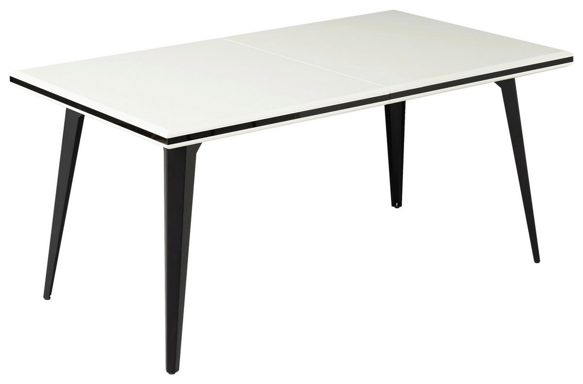 JÍDELNÍ STŮL, černá, bílá, 160-200/76/90 cm - bílá/černá, Moderní, kov/kompozitní dřevo (160-200/76/90cm) - MID.YOU